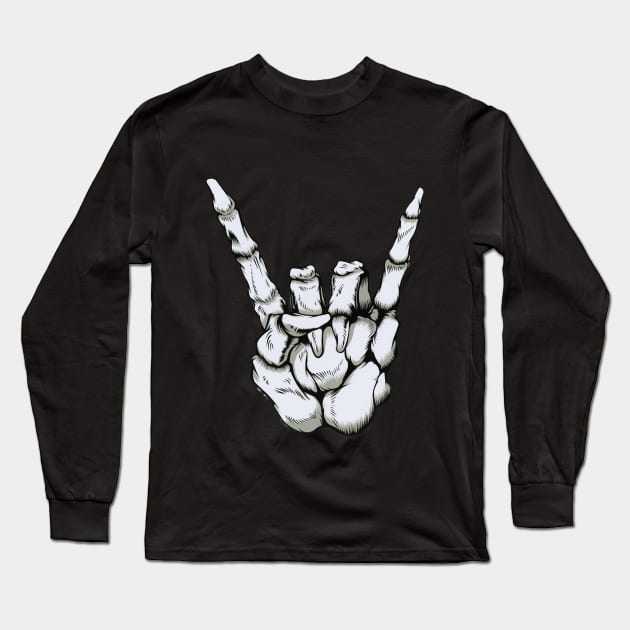 Skeleton Rock - Full Body Variant Long Sleeve T-Shirt by supertwistedgaming